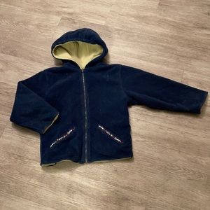 Gymboree reversible fleece hooded Jacket size 7.